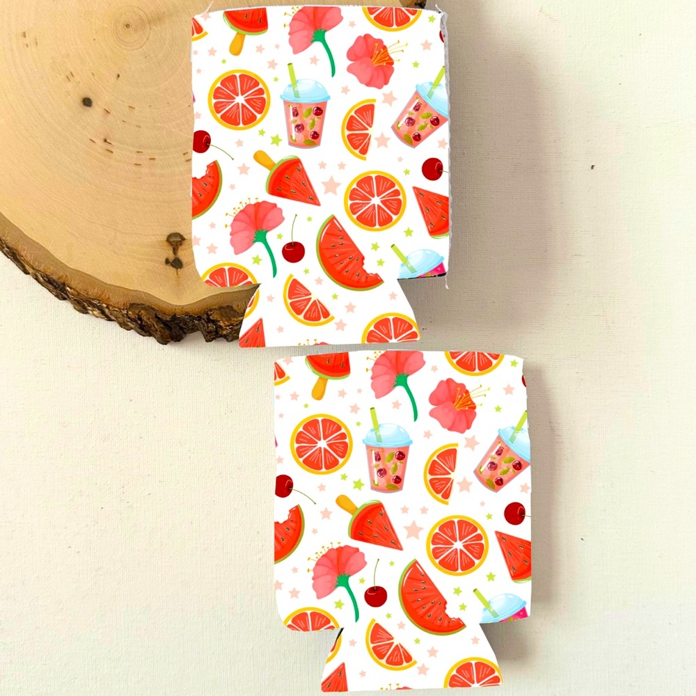 Summery Sublimated Koozies (Watermelon & Grapefruit) for BBQ,Beach & Pools…